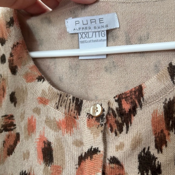 🎉4/30$🎉 Alfred Sung Leopard Print Knit Top - Size XXL - Picture 2 of 5